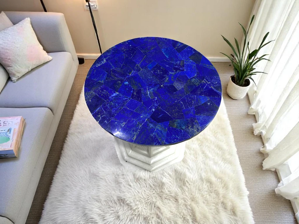 Blue Lapis Lazuli Stone Top Coffee Tables Sale 